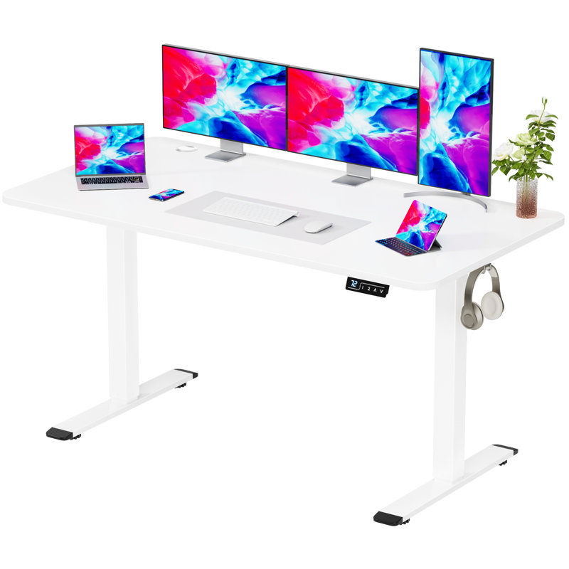 Bureaux debout à hauteur réglable Putnam, Blanc, H 48 po x l 62,99 po x P 23,62 po