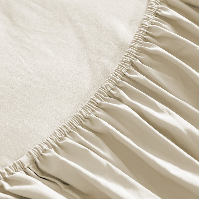  Ensemble de draps en microfibre à température régulée, Ensemble de draps pour très grand lit + drap-hous, Beige