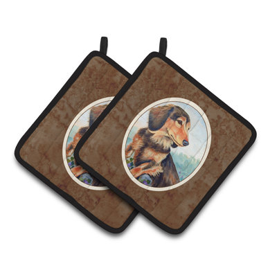 Caroline's Treasures Long Hair Dachshund Polyester Potholder