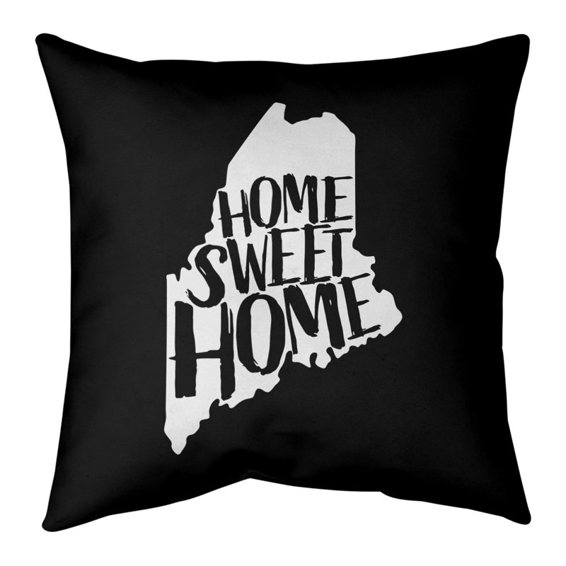 Linen Reversible Throw Pillow, 16" x 16", Black