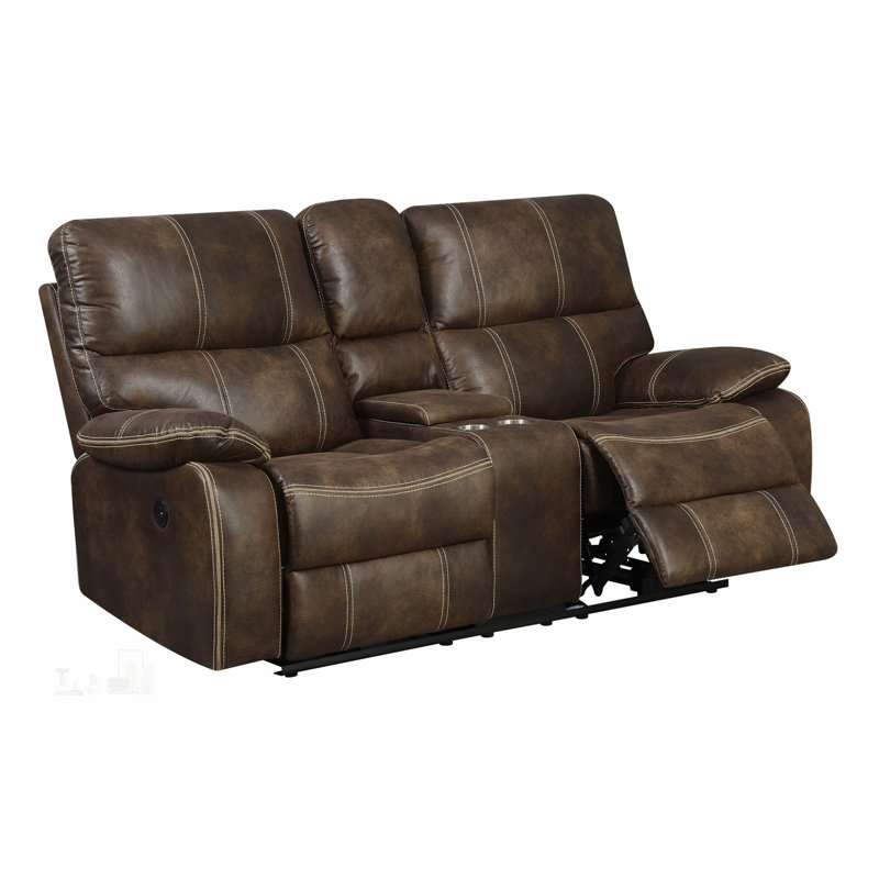 Causeuse inclinable électrique de conception moderne avec commandes de confort réglables pour une détente ultime, Brun
