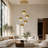 5 - Light Dimmable Globe Chandelier with Brush Gold Finsh