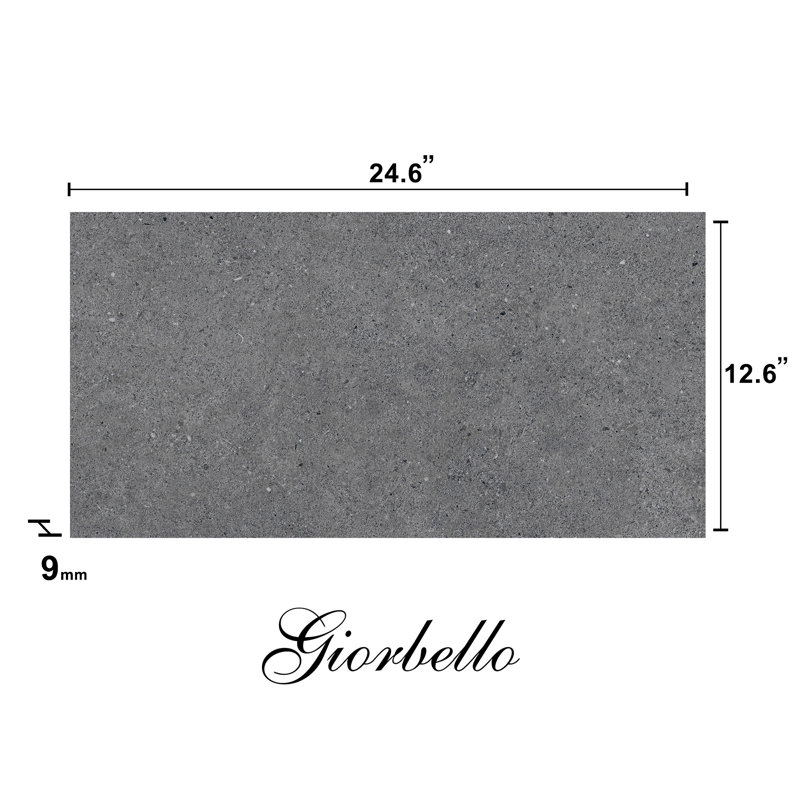 Spanish Silis 12"x 24" Matte Terrazzo Look Porcelain Floor and Wall Tile (5 PCS, 10.76 sq. ft./Case), Black
