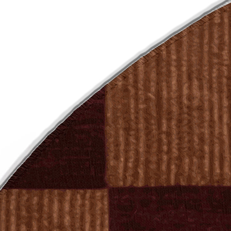 Tapis d'intérieur et d'extérieur à carreaux brun