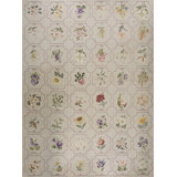 Antique Needlepoint English Stitched Rug