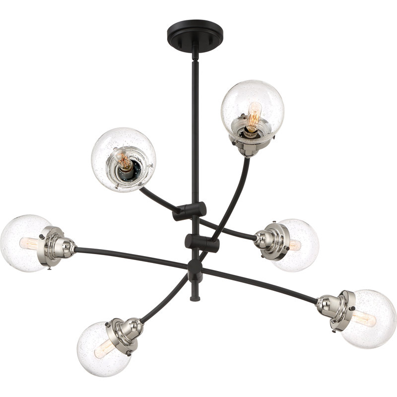 Lustre spoutnik 6 lumières Eudora, Noir terre