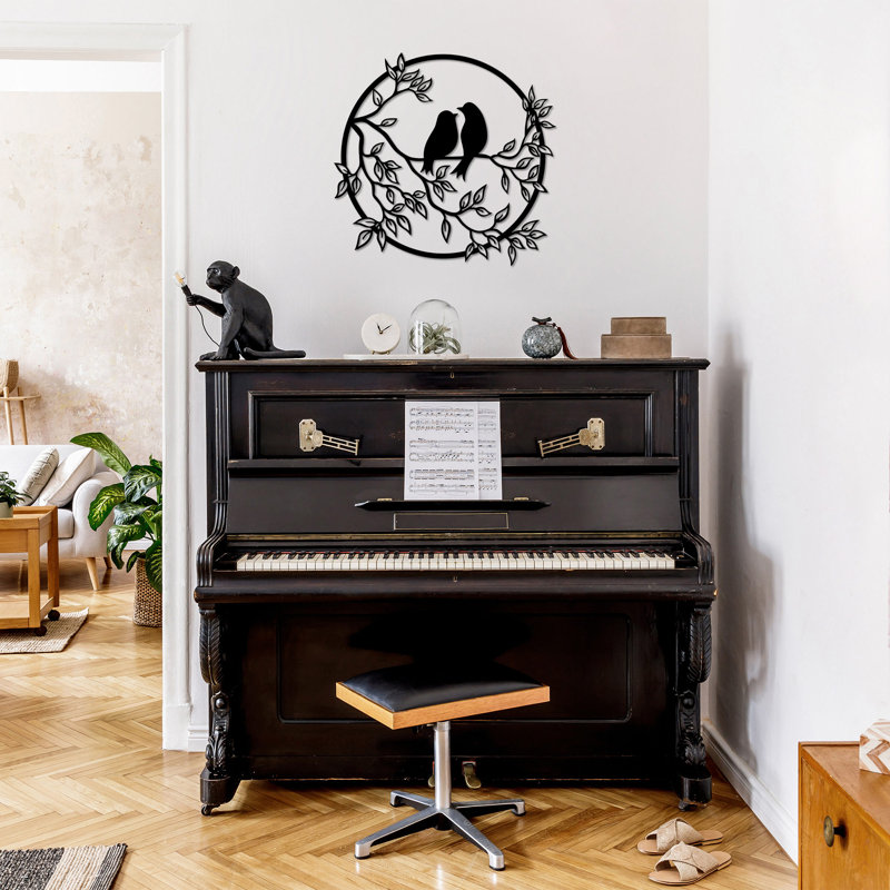 Stylish Decorative Metal Wall Accessory, Black Finish, 21.7 x 20.9 inches | 100% Metal, Thickness: 0.06 inches | Easy Wall-Mount Design, Lightweight at 2.2 lbs | Perfect for Home Décor & Modern Interiors