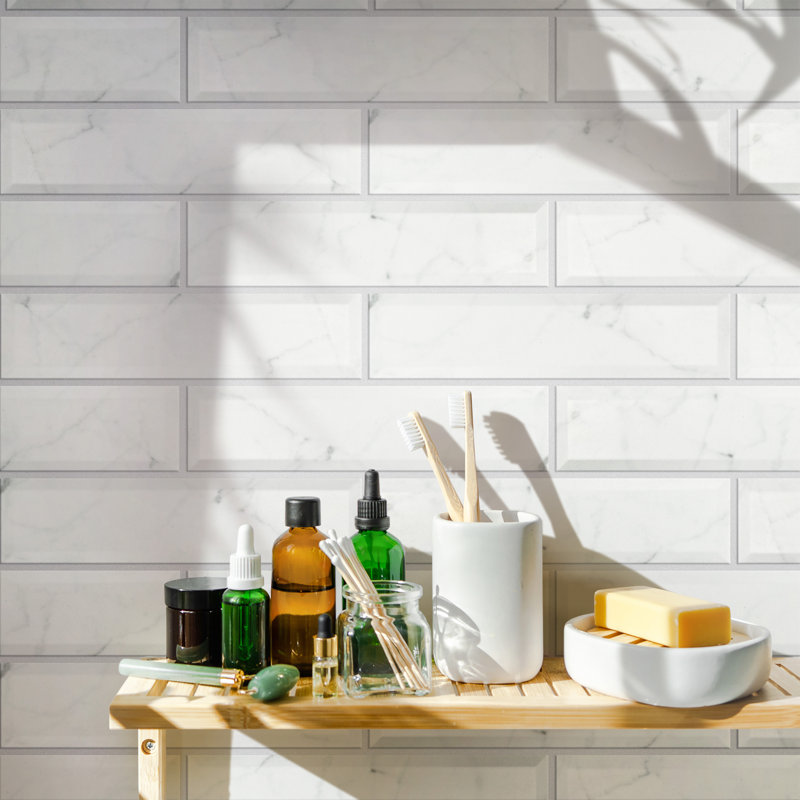 Classico Carrara 3" x 12" Ceramic Stone Look Subway Tile