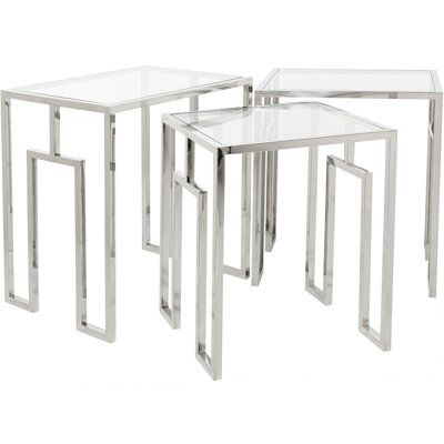 Reynaldo Glass Top Nesting Tables