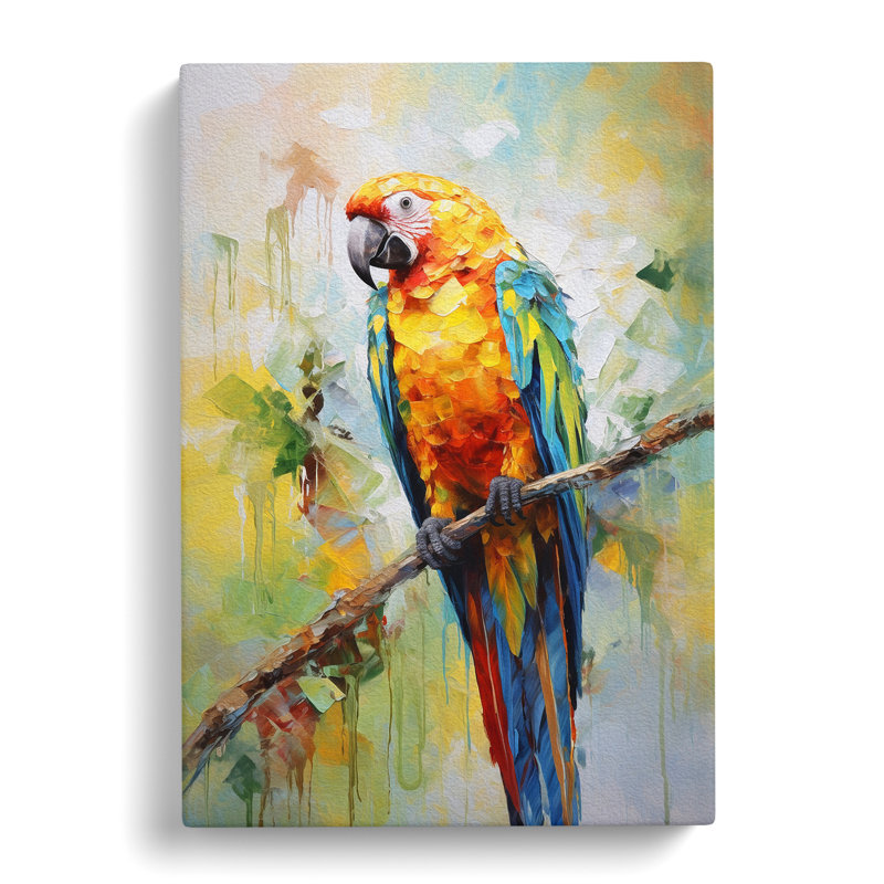 Parrot Impressionism - Wrapped Canvas, 50cm H x 35cm W x 3cm D