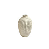 Nail Head Vase-Rustic White