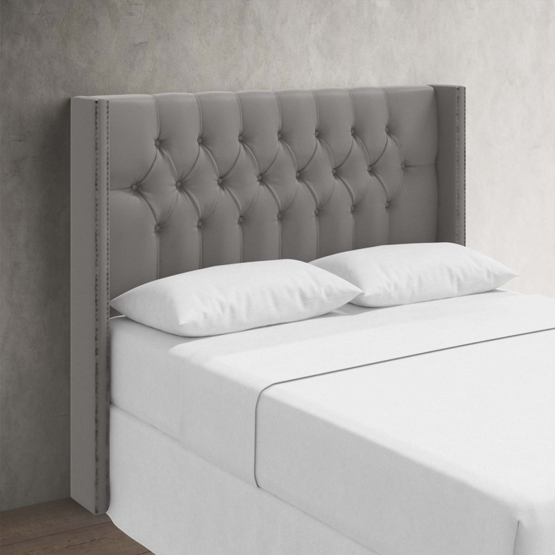 Knighten Upholstered Headboard, California King, Classic Otter Performance Velvet