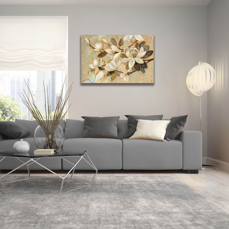 «Magnolia Simplicity» par Silvia Vassileva, art mural en verre acrylique, H 24 po x l 36 po x P 0,2 po