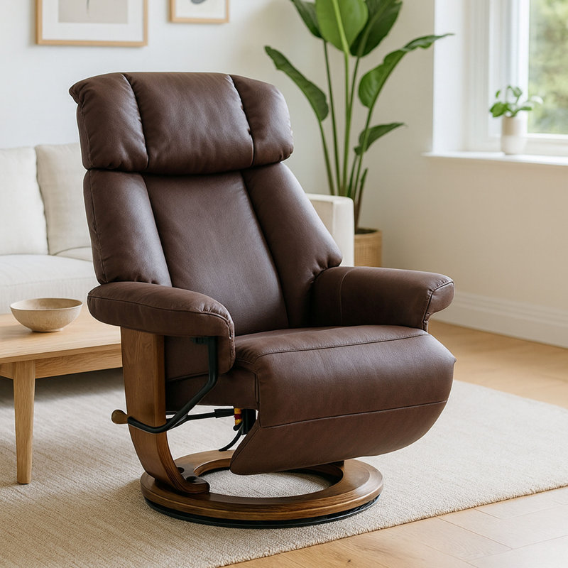 Theodora Recliner With Footrest - Brown, Brown