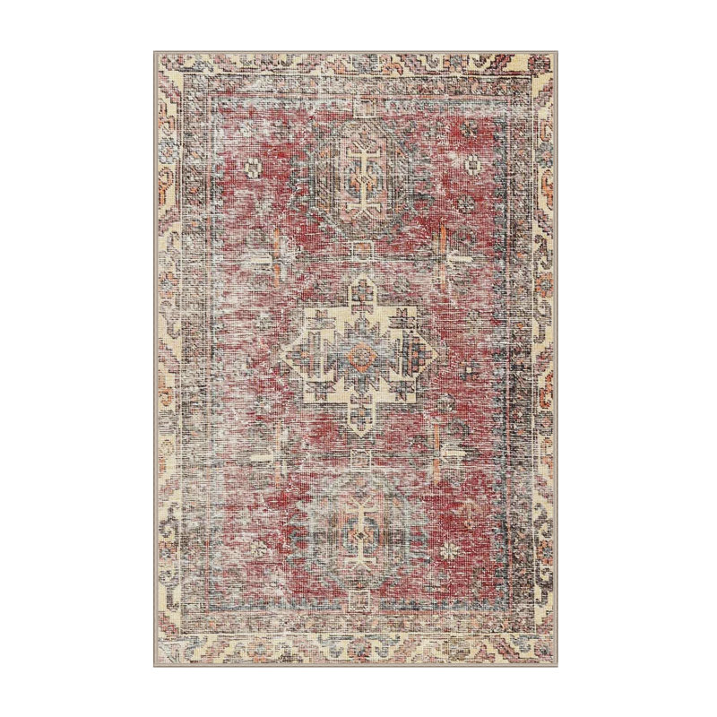 Tapis traditionnel rouge / beige Mickleson, Rectangle 5 pi x 7 pi