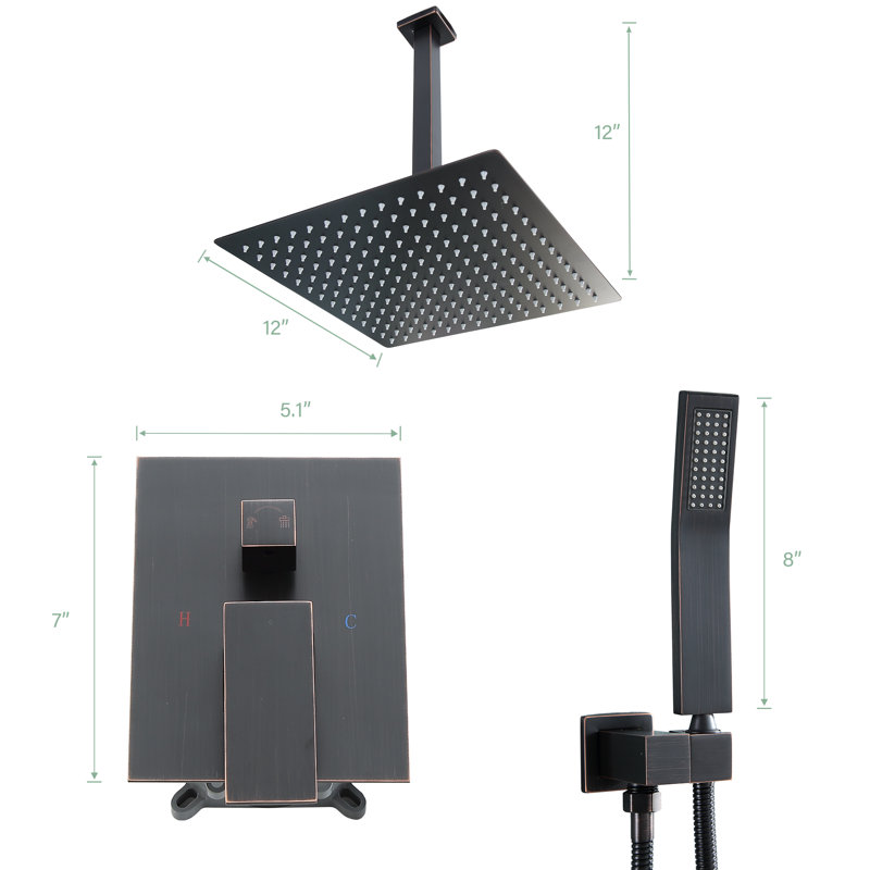 Complete Shower System with Rough in-Valve, Oil Rubber Bronzed