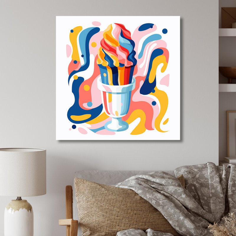 Popart Gelato Ice Cream I - Desserts, art mural en métal, H 29 po x l 29 po x P 1,5 po