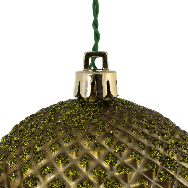 Ornement boule Durian Glitter, Olive