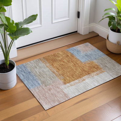 Tapis abstrait lavable à la machine intérieur / extérieur ACN2341