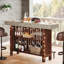 62.99 Inch Red & Cement Large Home Bar Unit with 2-Tier Storage, Modern Mini Bar Height Pub Table for Entertaining(Table Only)