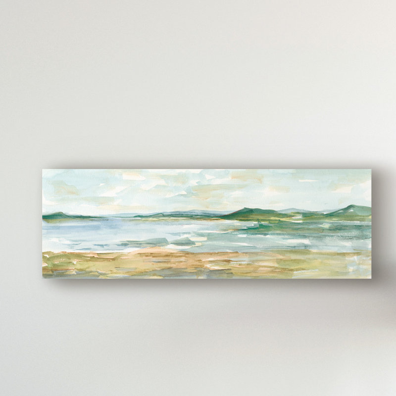 « panoramique seascape i », peinture sur toile tendue, H 8 po x l 24 po x P 2 po