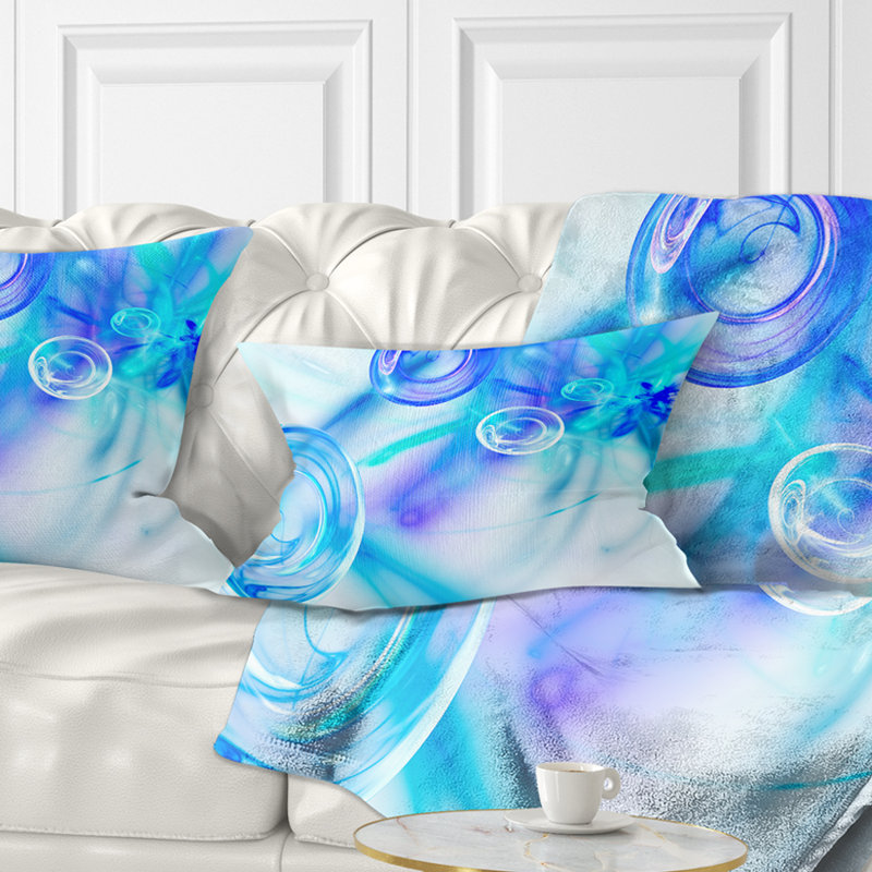 Bureau Fractal - Coussin imprimé abstrait, 12 po x 20 po, Blanc, Rectangulaire