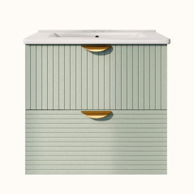 Meuble-lavabo mural moderne à 2 tiroirs