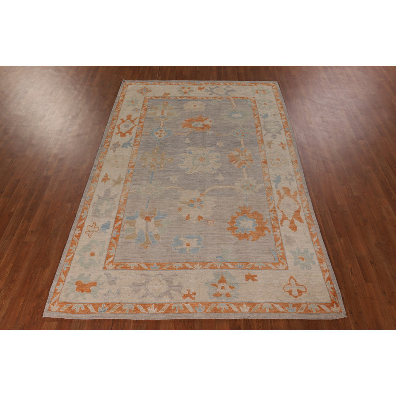 Vegetable Dye Oushak Turkish Area Rug 6