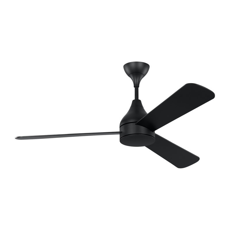 Smart LED Ceiling Fan, Midnight Black with Black Blades, 52 inches