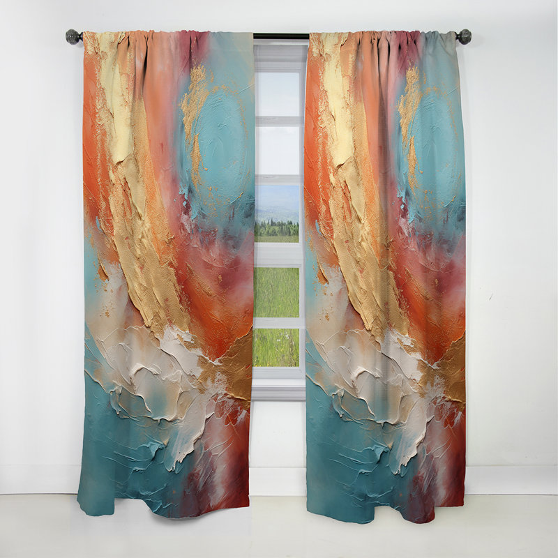 Lafe - Spirals Curtain - Blackout Abstract Curtain - 1 Panels, 52" W x 95" L