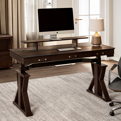 63'' W Height Adjustable Rectangle Executive Desk