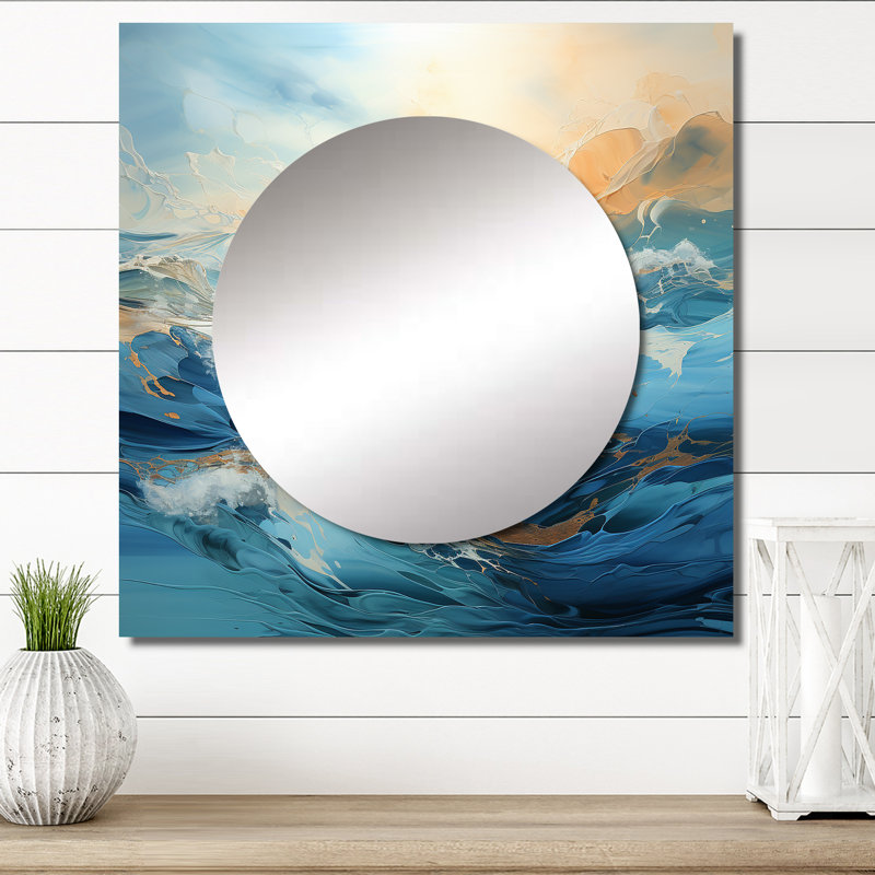 Deayra - Miroir tempête carré pour décoration murale, 36 po x 36 po