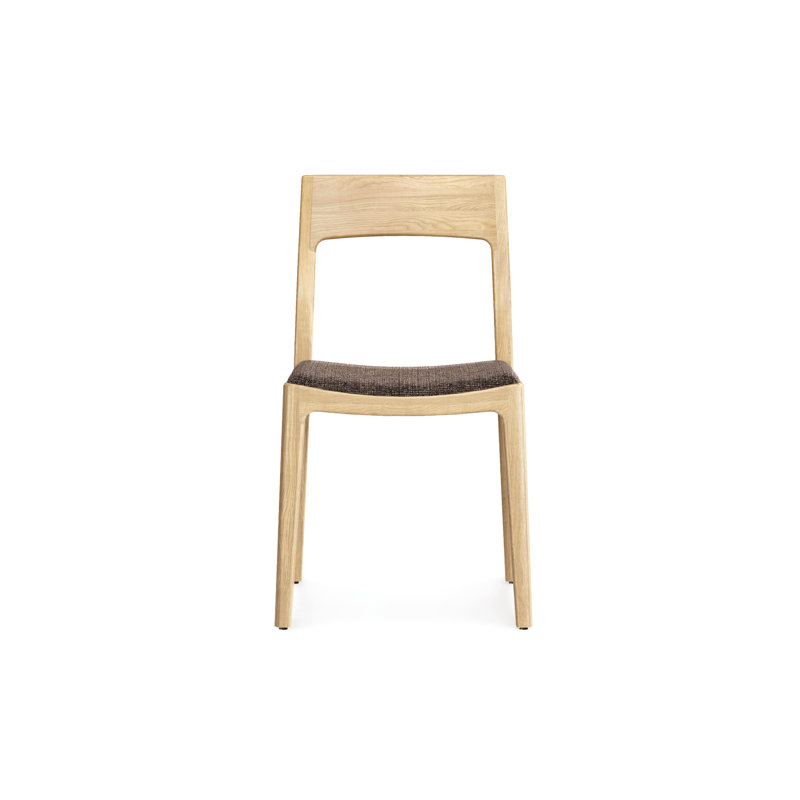 Lisse Upholstered Dining Chair, Gray, Natural Oak