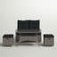 Ensemble d'extérieur 4 pièces avec banc inclinable 2 places, 1 table basse et 2 repose-pieds Acuff