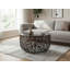 Round Black Glass Coffee Table with Aluminium Frame