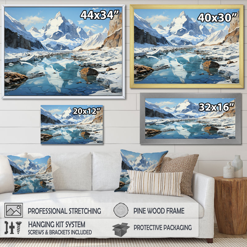 Biagiano Glacier Arctic Reflections - impression, Toile tendue, H 24 po x l 32 po x P 1 po