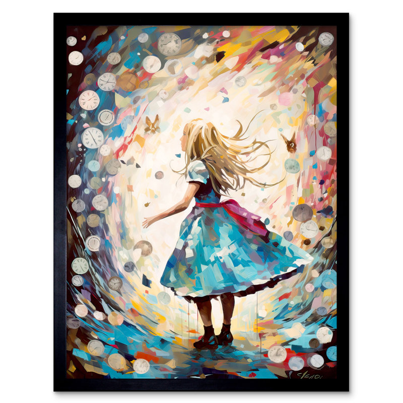 Aaheli Alice In Wonderland Clocks Down The Rabbit Hole - Single Picture Frame Print