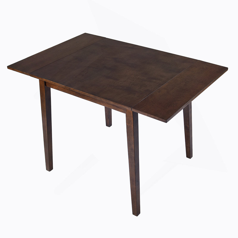 Table de salle à manger extensible de 29 à 45 po pour 4 personnes, table de cuisine pliante avec pieds en bois d'hévéa, Brun