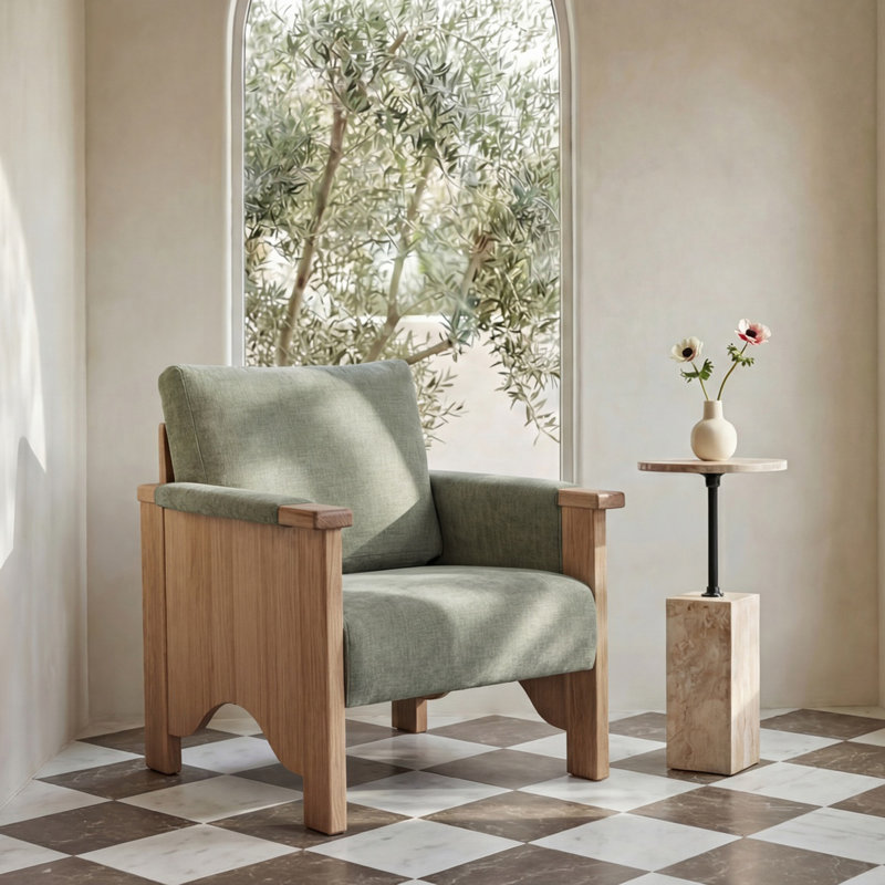 Bauer Accent Chair Cream, Green