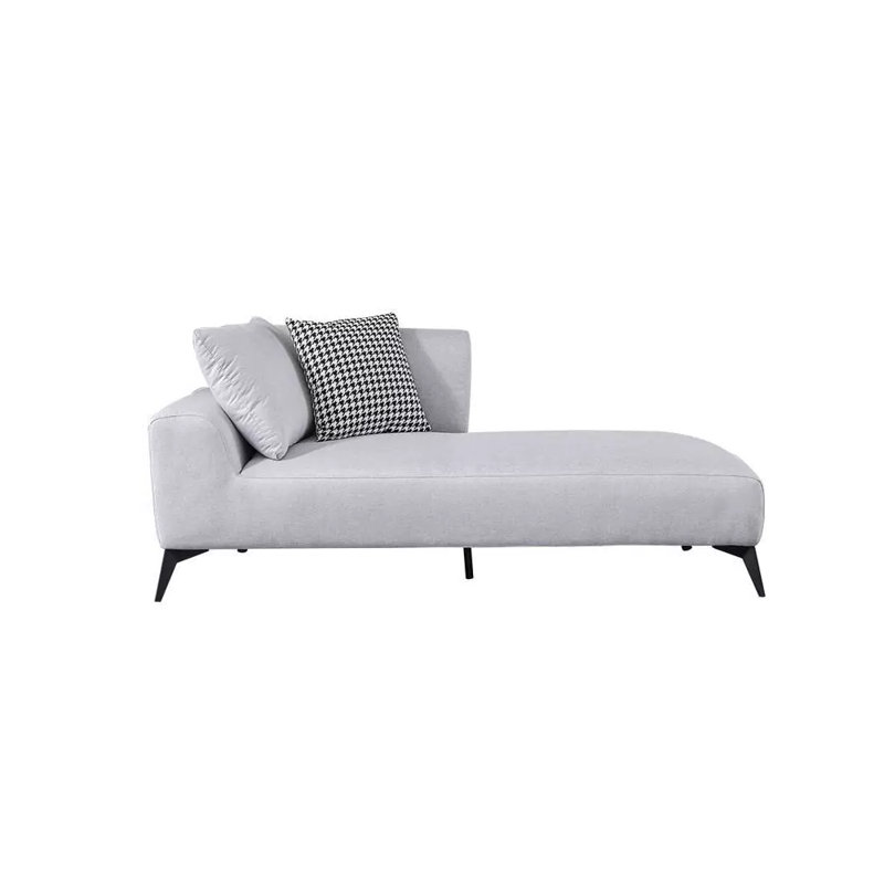 Paresseux simple européen, Mélange de polyester gris, Chaise longue à accoudoir gauche