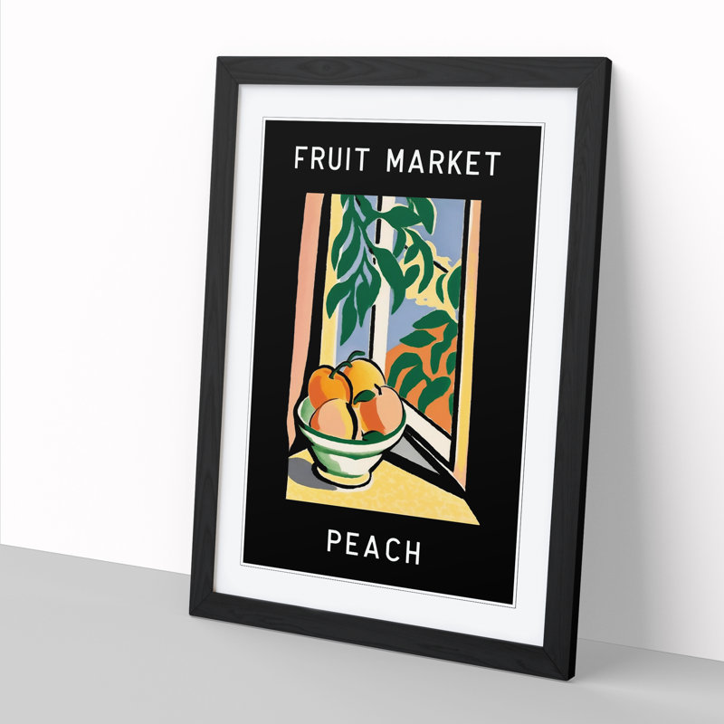 Peach Fruit Market Exhibition Vol.2 1 Piece Single Picture Frame Wall Art, 34cm H x 25cm W x 2cm D