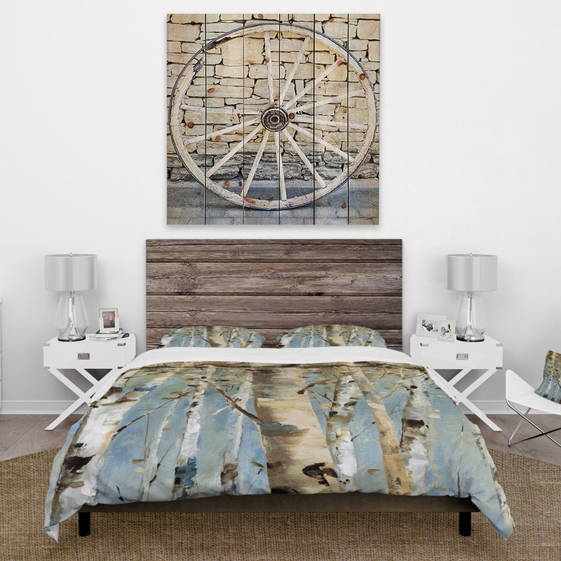 Ensemble de housse de couette campagne bouleau forest ii, Housse de couette double / grand et 2 taies