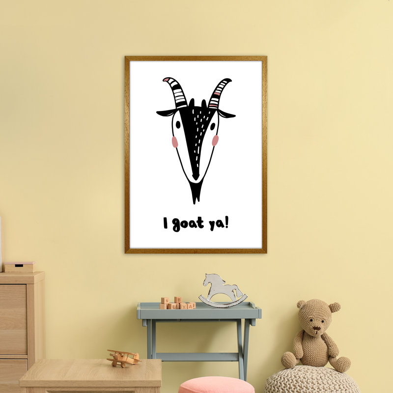 Goat by Miniofmine - Print, Brown Framed, 88cm H x 64cm W x 3cm D