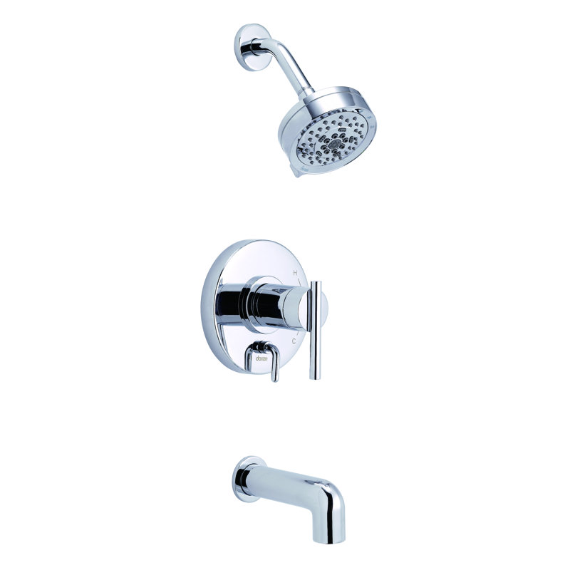 Robinet de baignoire et douche à pression équilibrée 1H de Parme, Chrome
