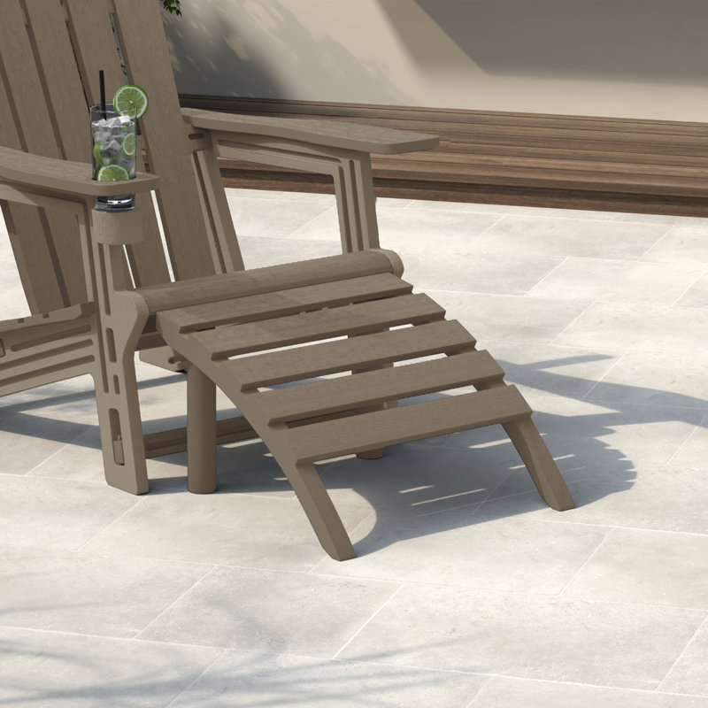 Repose-pieds d'extérieur en poly Adirondack, Brun