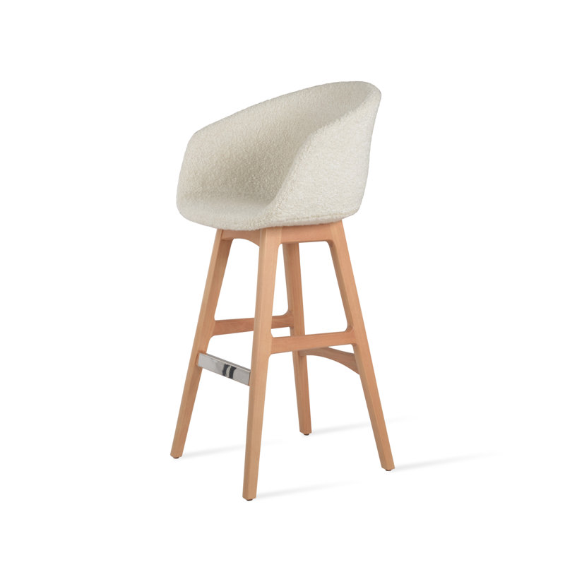 Tabouret Tribeca PR, Tabouret de bar (siège d'une hauteur de 29 po), Naturel, Similicuir gris