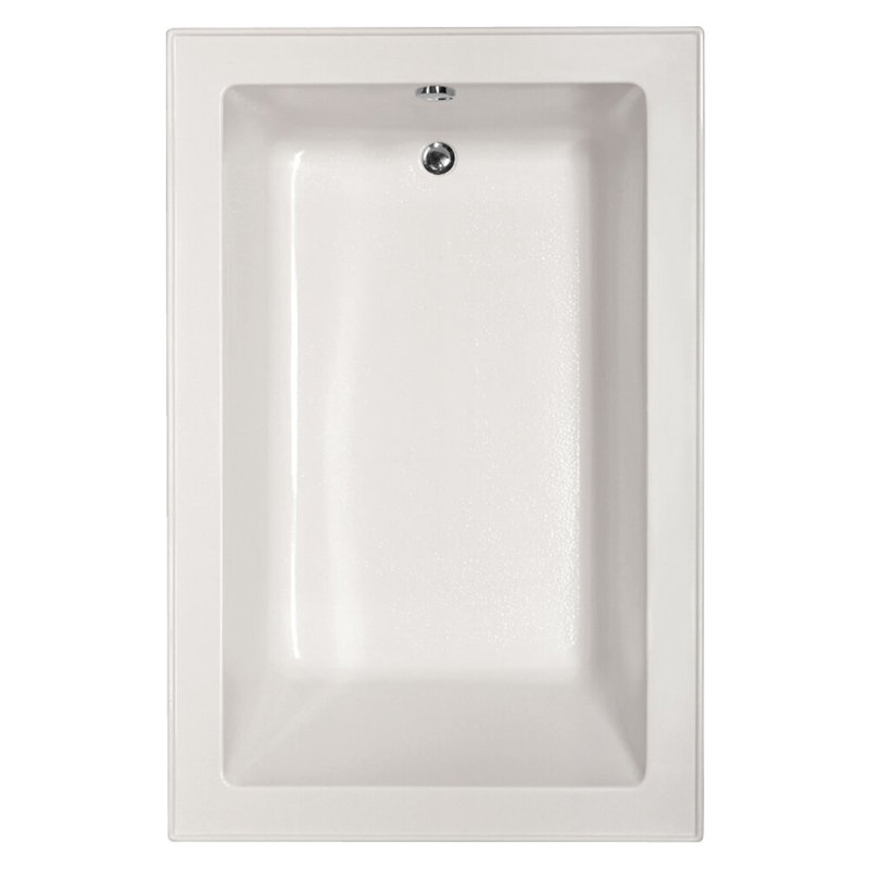 Emma 66'' L Soaking Bathtub, White, Satin Nickel