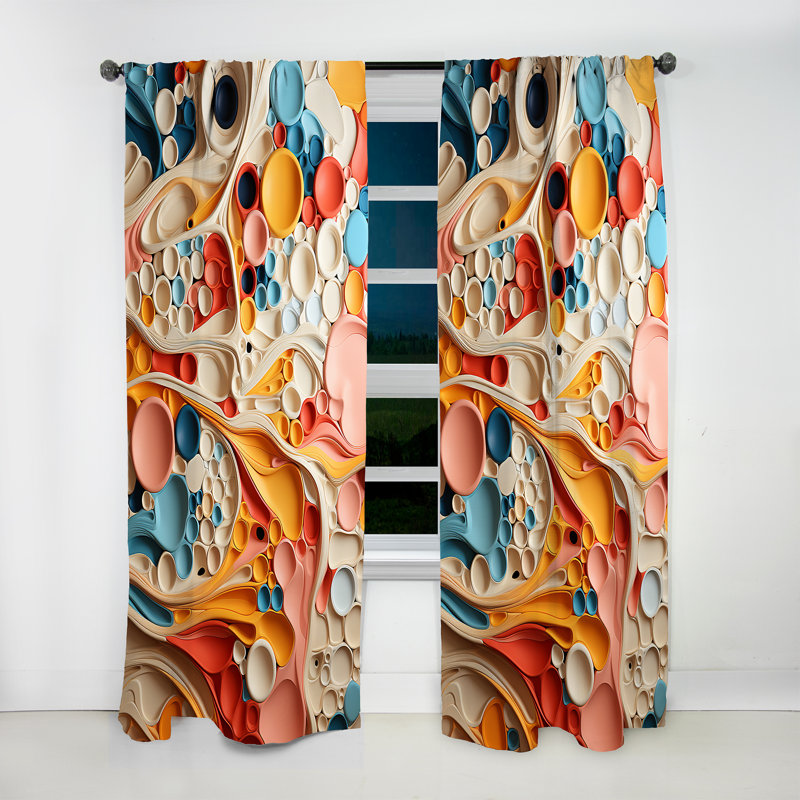 Lansford - Rideau obscurcissant à motif abstrait Modern Shapes - 1 panneau, L 52 po x L 84 po