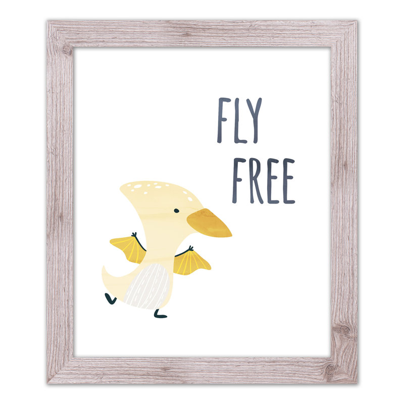 «Flying Dino», art encadré gratuit, H 24 po x l 20 po x P 0,75 po, Cadre blanc