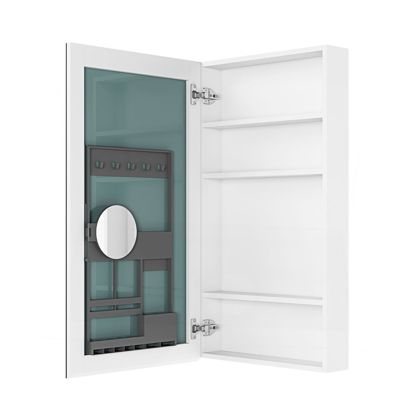 20'' W X 36'' H Surface Frameless Mirror Medicine Cabinet, Beveled Mirror Edges Bathroom Medicine Cabinet, Left Opening Door